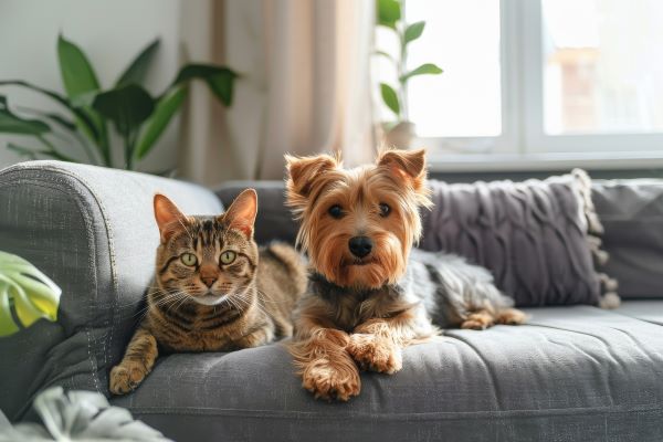 Mascotas en casa alquilada.